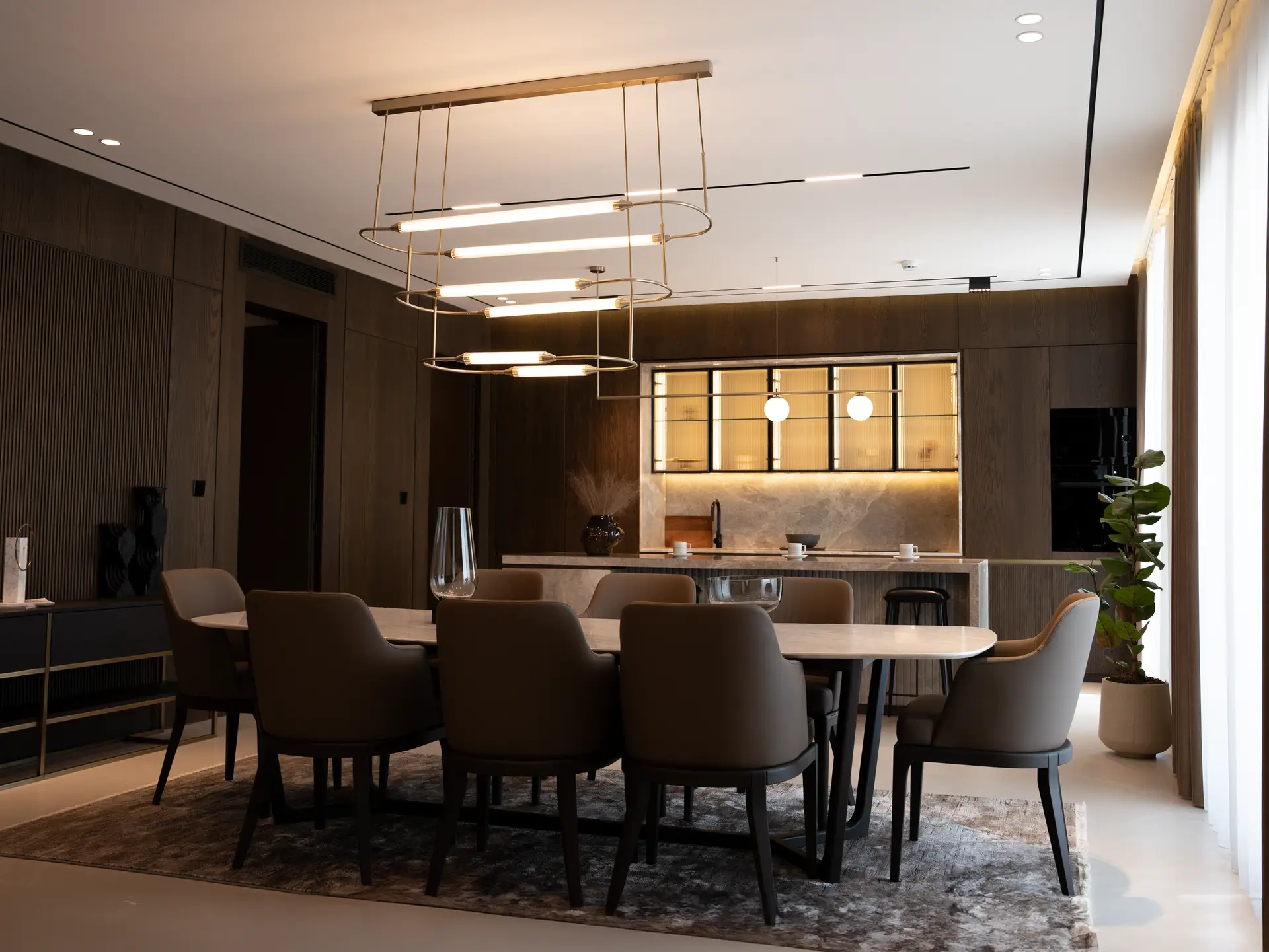 Bespoke dining room with architectural joinery