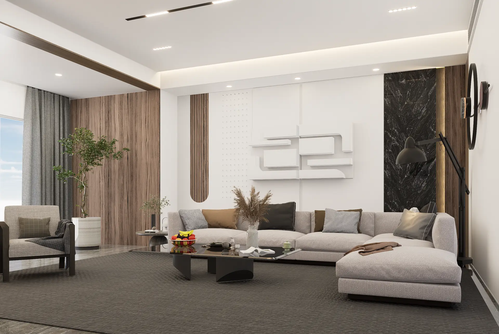 Lived-in Canadian salon corner styled by NiveraliQuesSoria