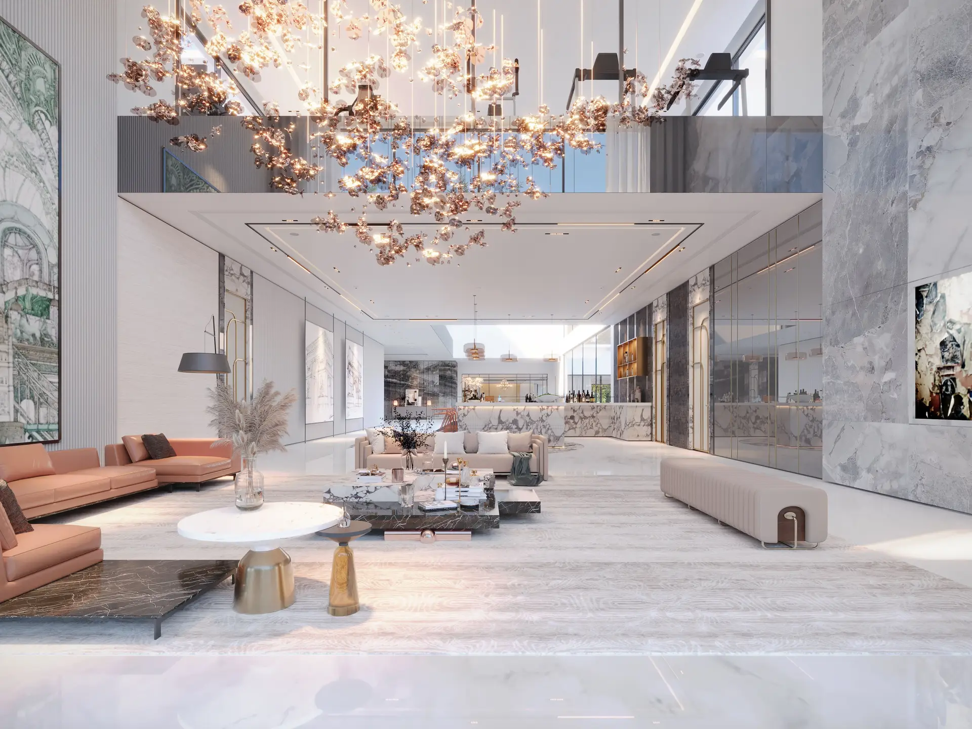 Atmospheric Canadian residential living room designed by NiveraliQuesSoria
